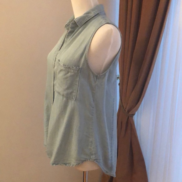 Denim Sleeveless top, Sz S - Picture 6 of 8